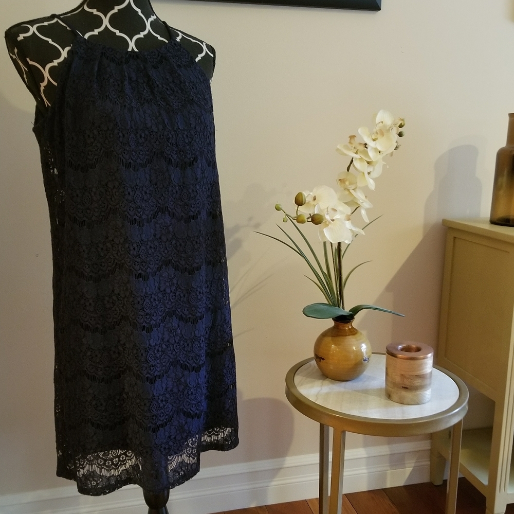Blue lace dress summer dress sun dress lace dress